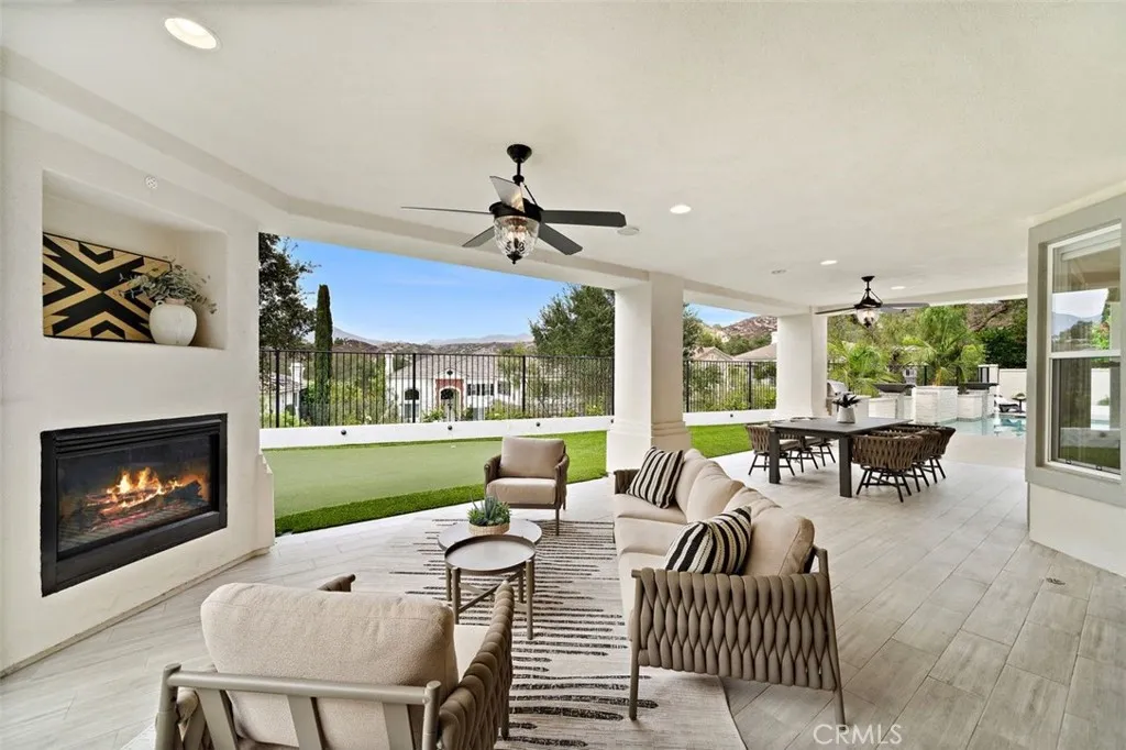 Putting greens for the golfer in the family.  Large covered space outdoor relaxing or entertaining.