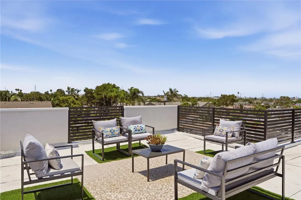Staged rooftop terrace from Unit A (nearly identical unit)