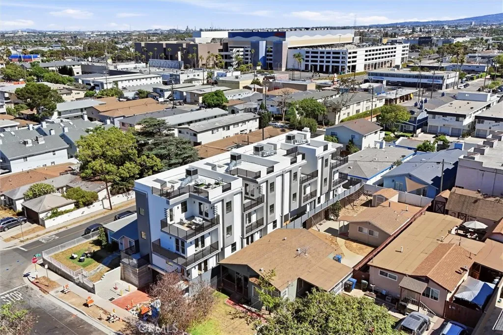 Aerial view of the building