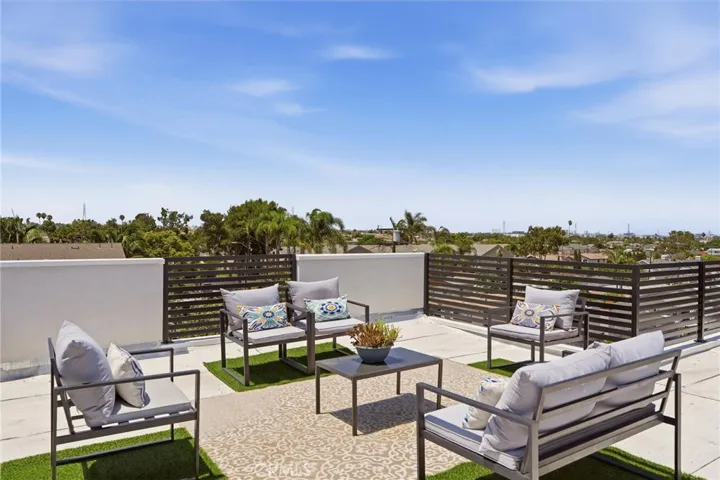 Staged rooftop terrace from Unit A (nearly identical unit)