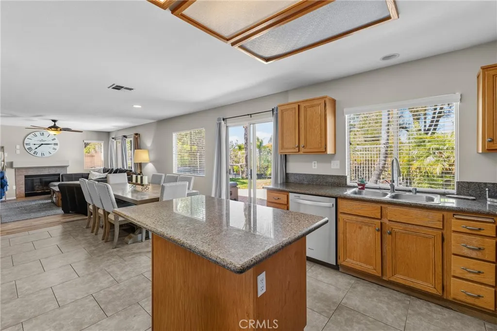 Kitchen looking towards dining area and family room
