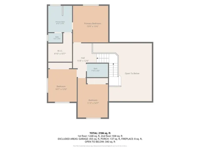 Second level floor plan