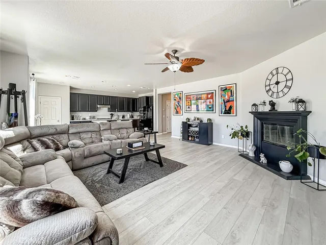 Kitchen opens into family room