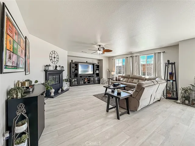 Family room with fireplace