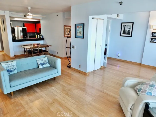 living area with view to dining
