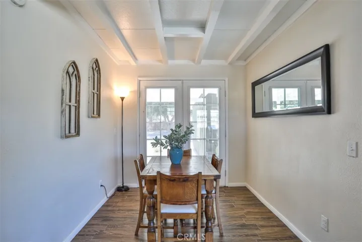 Dining room overlooks the backyard