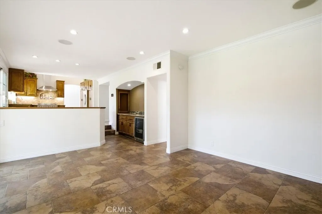 Open living and dining area