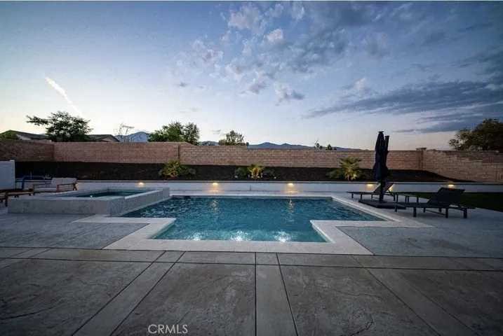 Pool has 3 bubblers and spillway