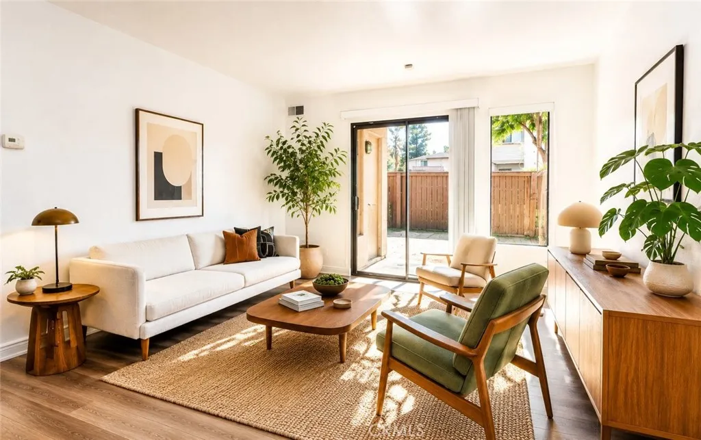 Living room virtually staged