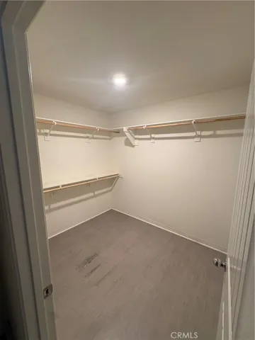 Walk in closet in master bedroom