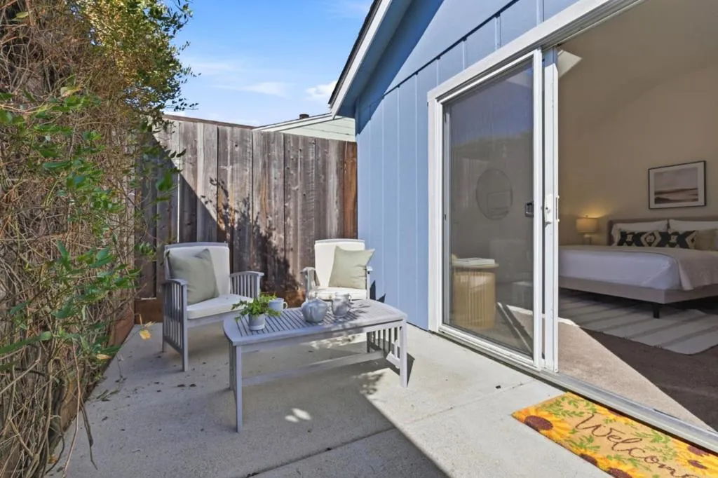 Private patio off of the detached bedroom and bath.