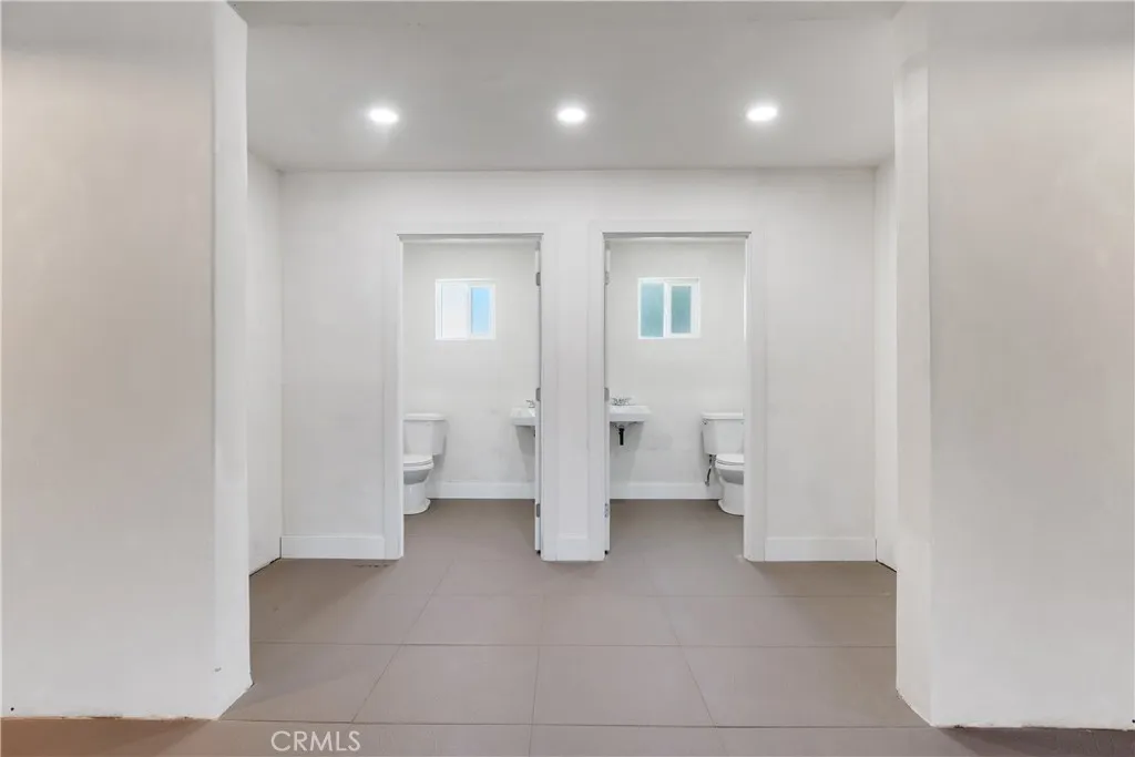 Entrance to bathrooms