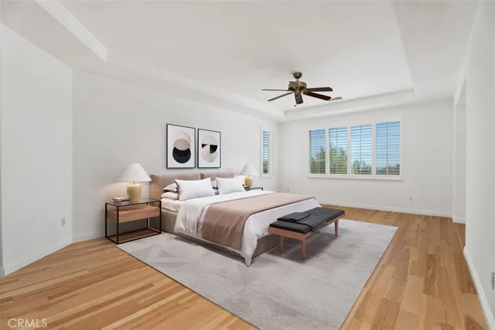 Primary bedroom virtually staged