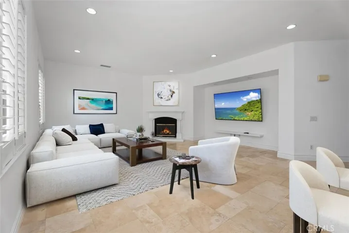 Family room virtually staged
