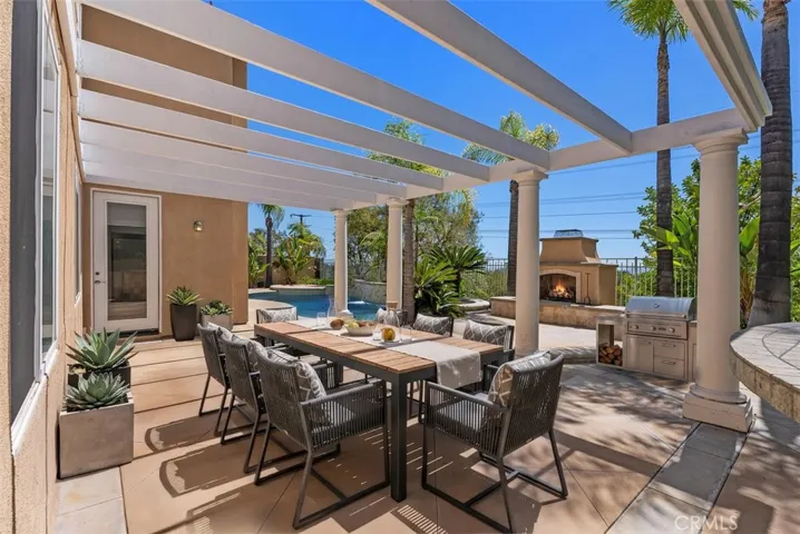 Back patio virtually staged