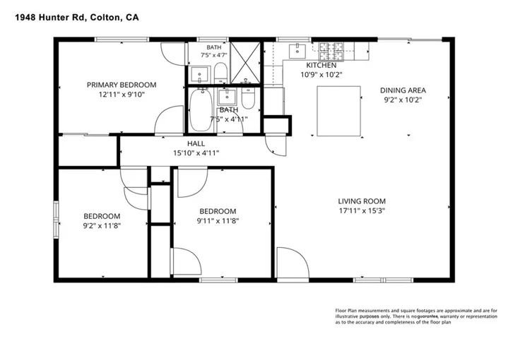 Measurements not exact. Buyer and Buyer's Agent to verify.