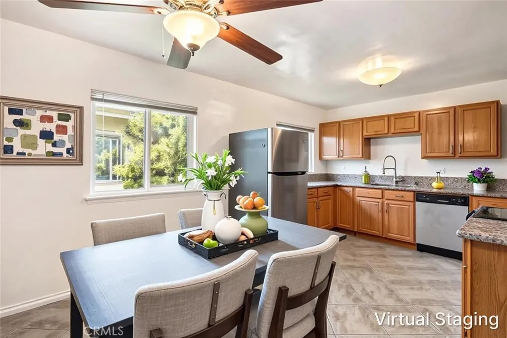 Virtually Staged Kitchen/Dining Area
