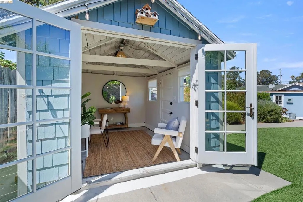 Detached structure offering exposed ceiling beams