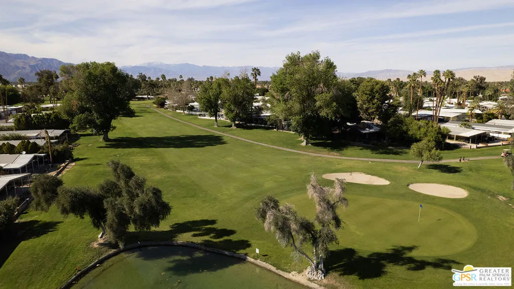 drone view of golf course