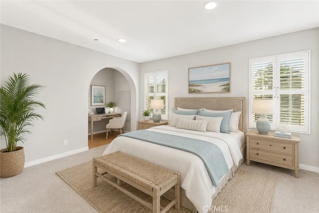 Bedroom 4 (Second primary bedroom) with ensuite bathroom and walk in closet - Virtually Staged