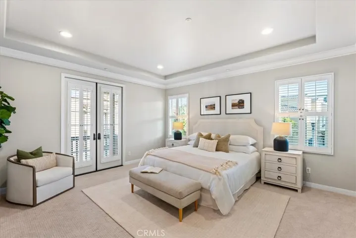 Primary Bedroom with French Doors to walk out deck
