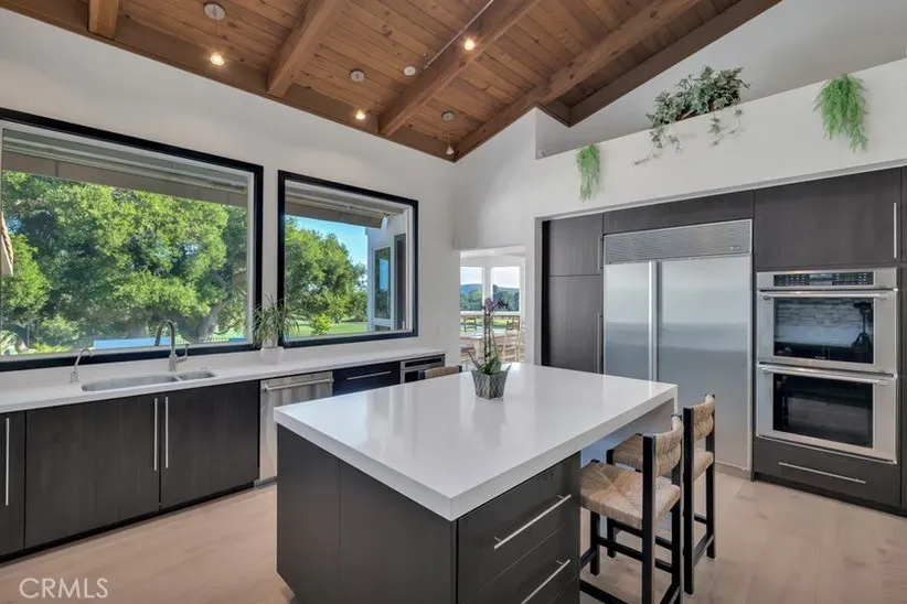 Kitchen overlooking pool / yard
