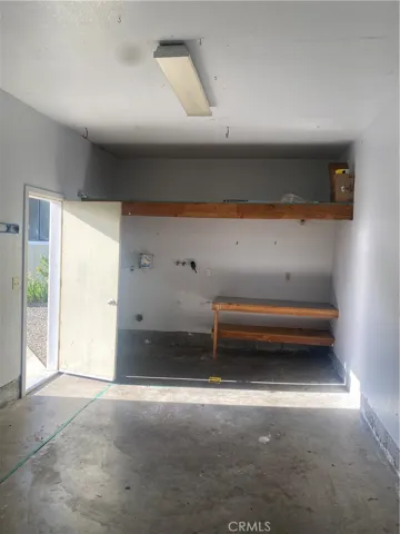Laundry area in garage.