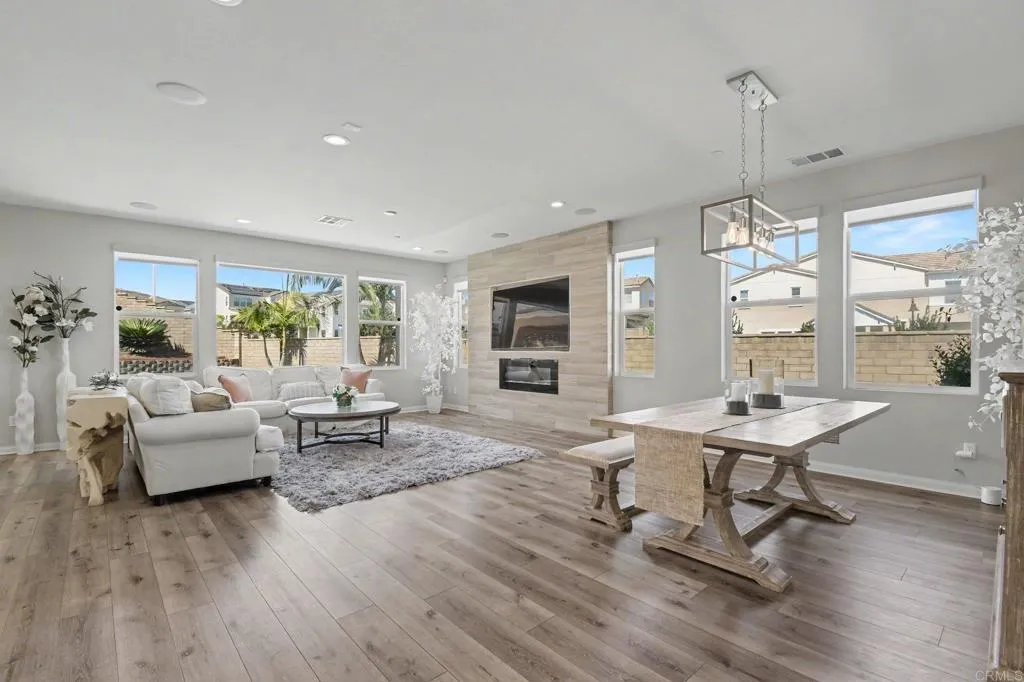 With living and dining area, adjacent to kitchen/ oversize island