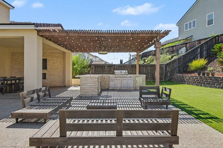 With built-in BBQ area for outdoor hosting