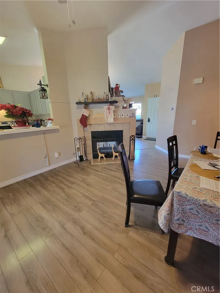 fire place facing to the dinning room