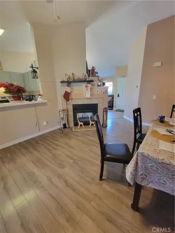 fire place facing to the dinning room