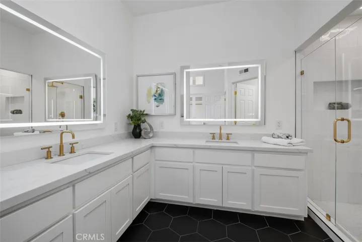 upgraded primary bathroom