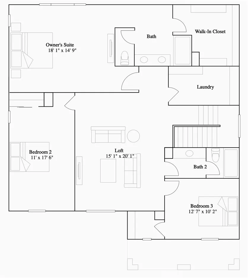 Residence 3 - level 2 floorplan