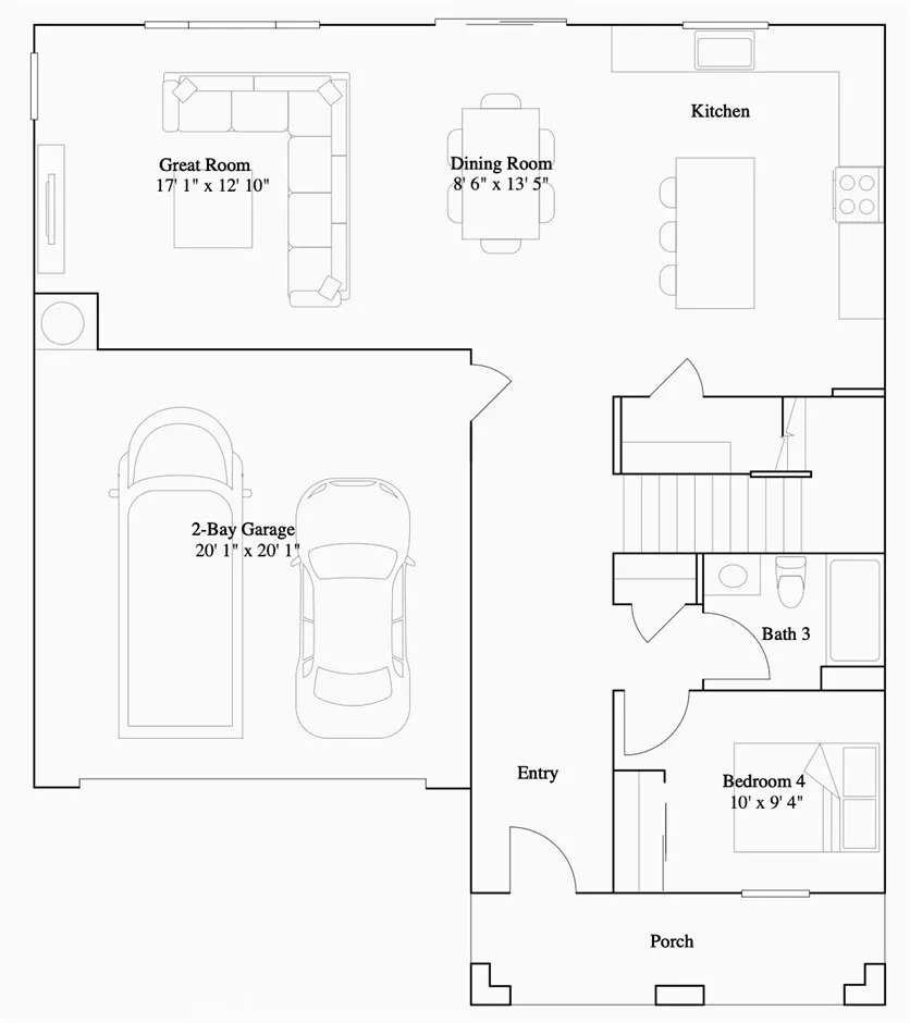 Residence 3 - level 1 floorplan