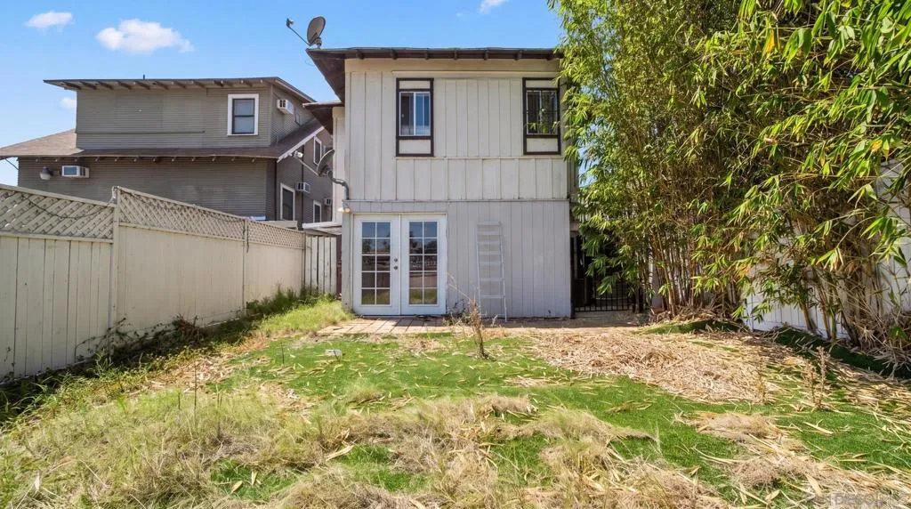 Digitally Altered back yard facing back of house
