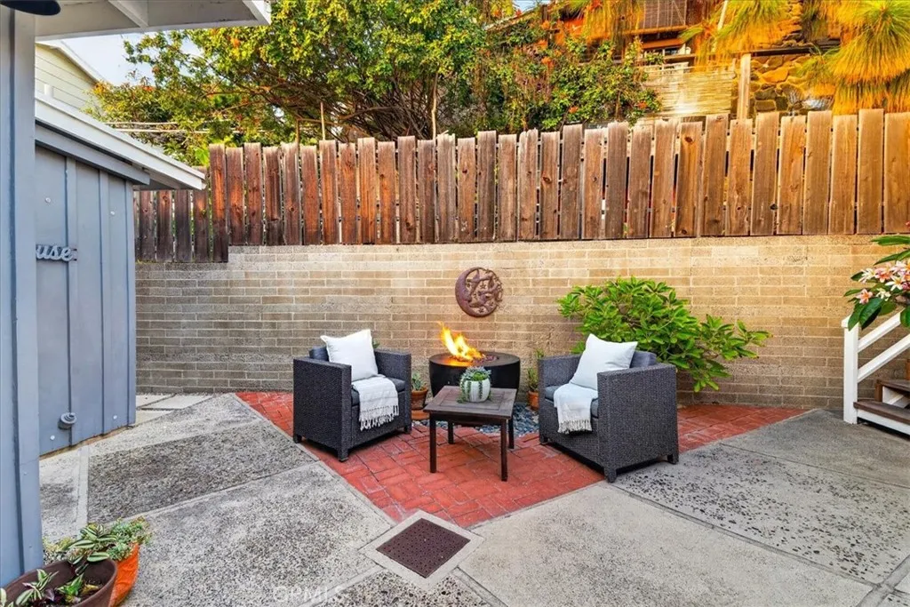 Back courtyard with firepit