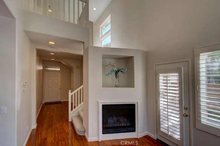 Gas fireplace. Door opens onto the patio