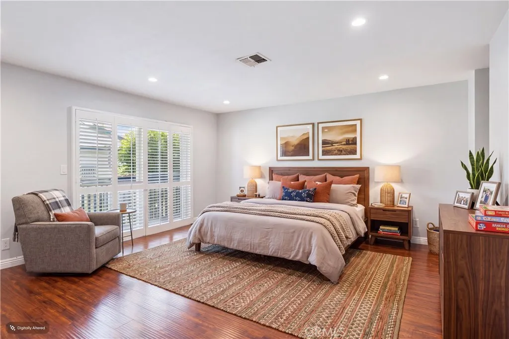 Primary suite staged