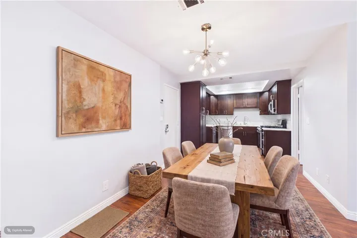 staged dining looking into kitchen