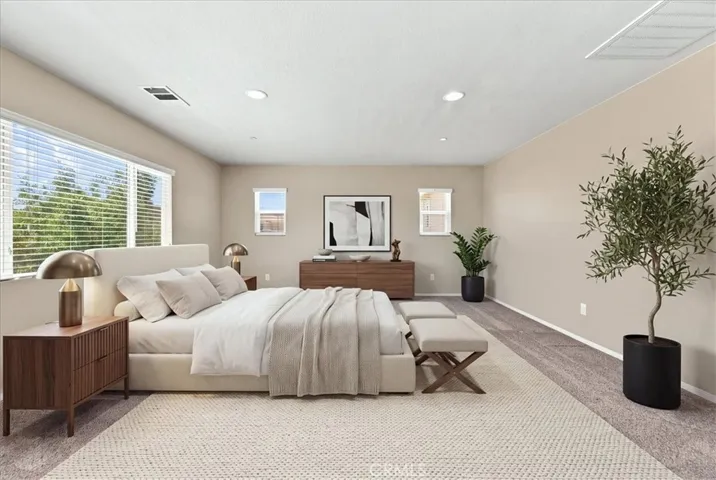 Digitally Staged Primary Bedroom