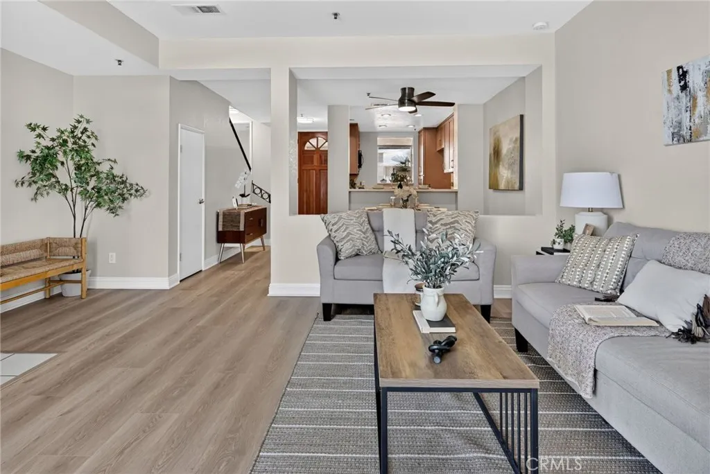 Living room facing the kitchen