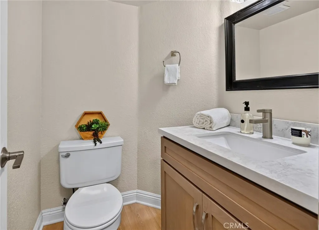Downstairs Half Bathroom has a new vanity and fixtures