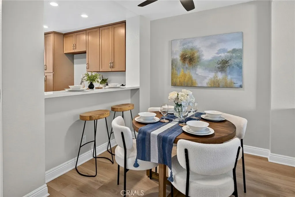 Eat in the dining area or at the kitchen bar