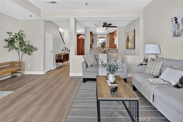 Living room facing the kitchen