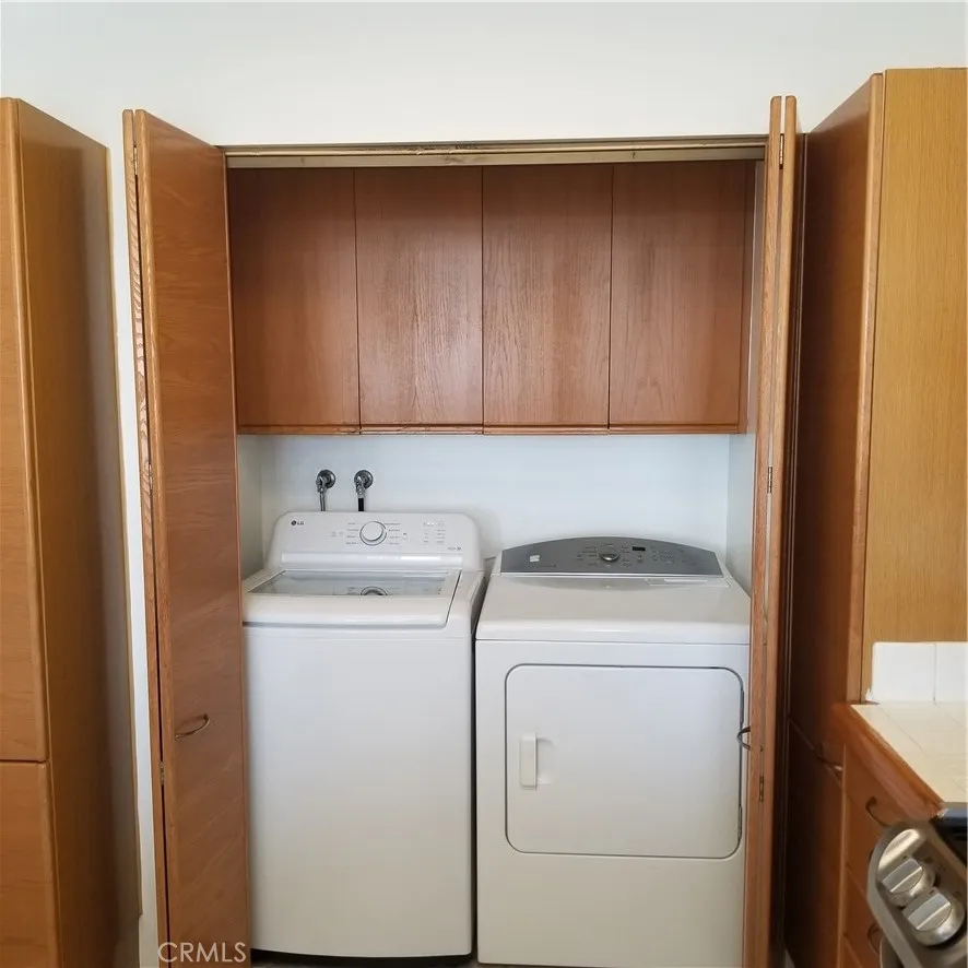 Washer dryer in kitchen