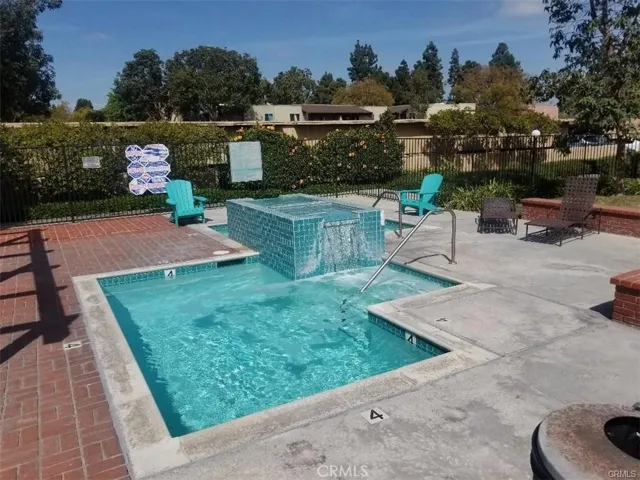 right outside your front door is this secluded spa area