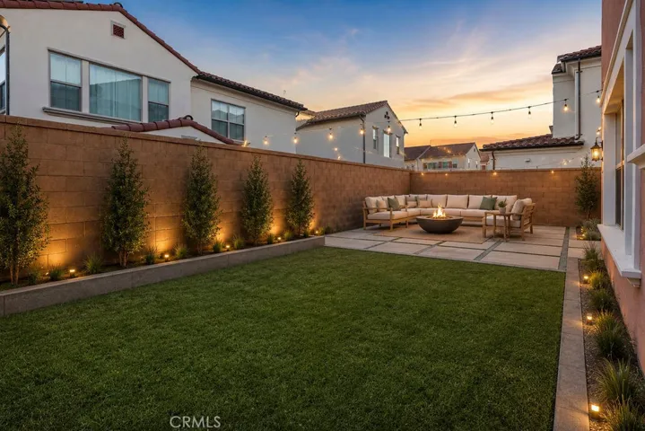 Backyard is virtually staged.