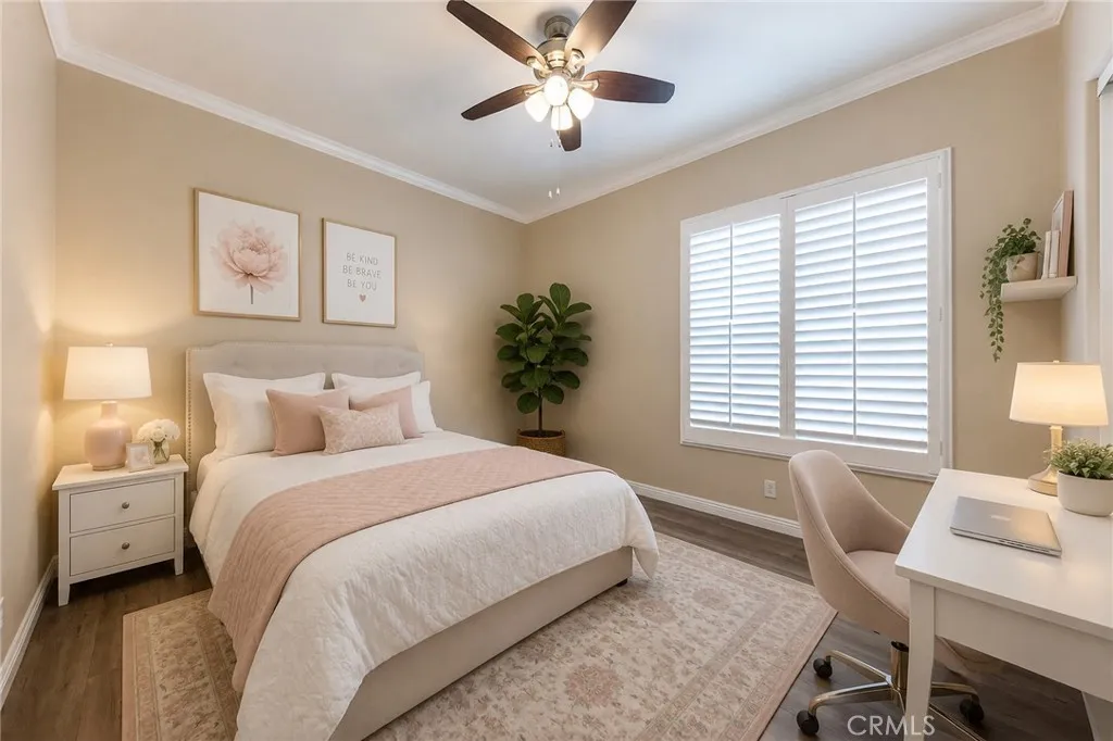 Virtual staged guest bedroom