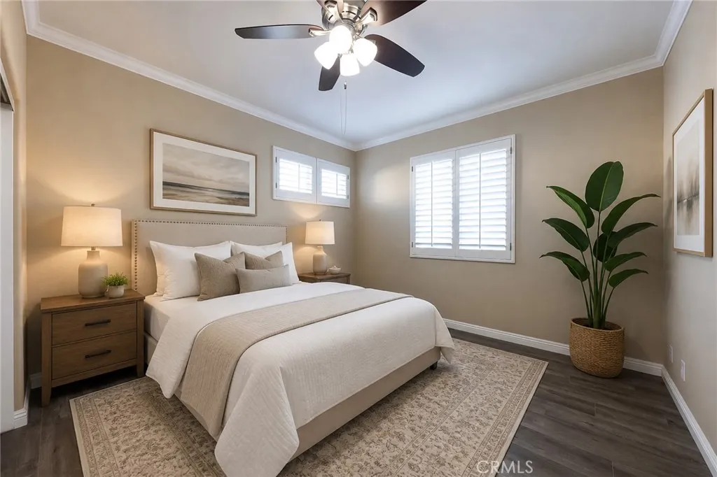 Virtual staged guest bedroom