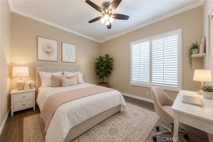 Virtual staged guest bedroom